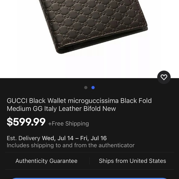 Men’s MICROGUSSIMA BLACK wallet. - Picture 4 of 5